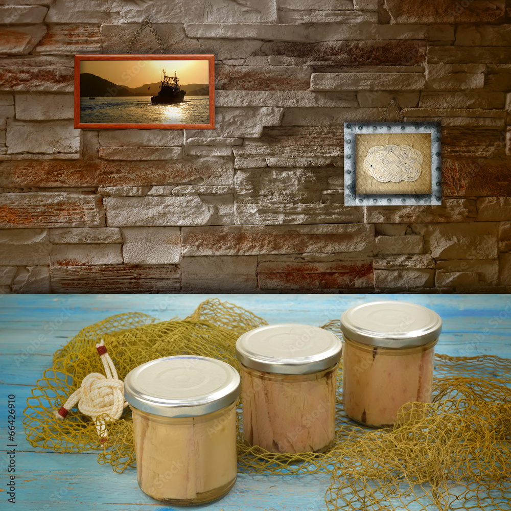 northern albacore in olive oi canned glass jar