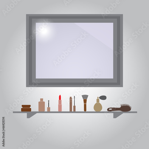 lady stuff beauty needs in bathroom eps10