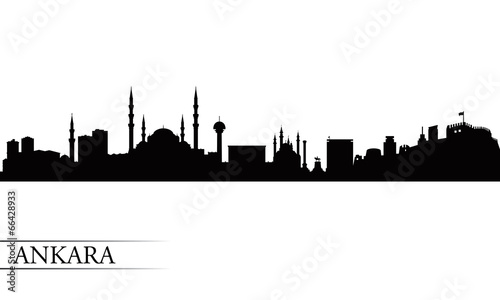 Ankara city skyline silhouette background