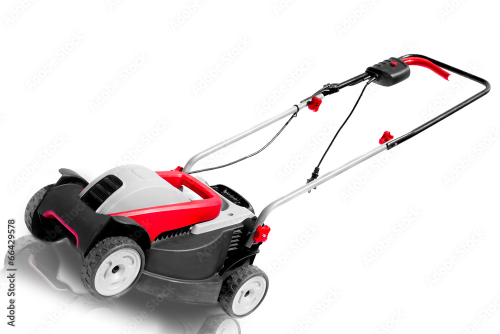 New lawn mower isolated on a white background New lawn mower isolated on a white background