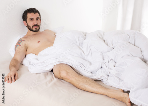man in bed