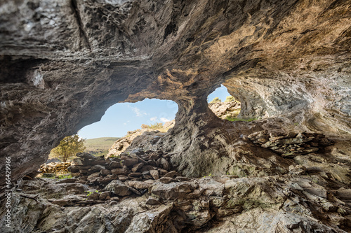 View from inside iron ore mine at Farinole in Corsica