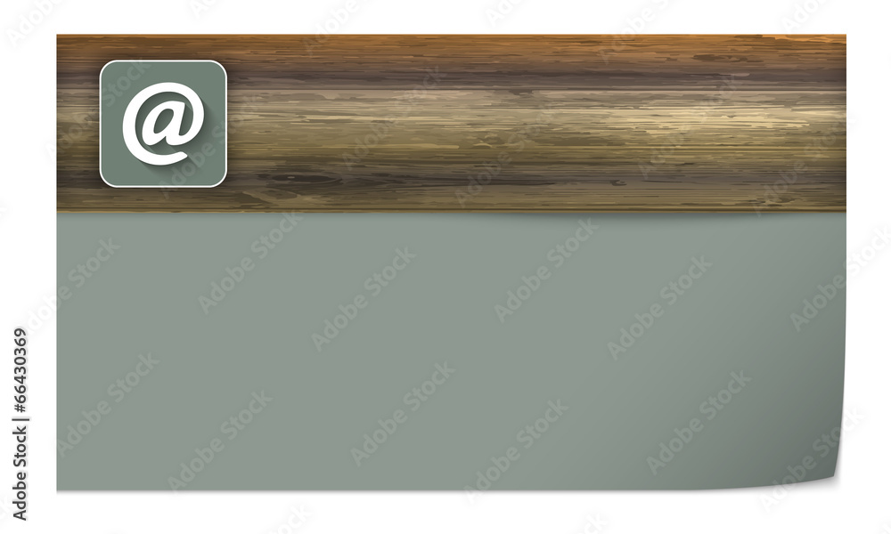 blank banner with wood texture and email symbol