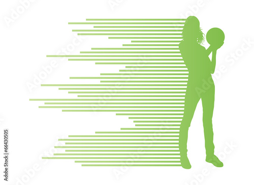 Bowling player silhouettes vector background concept