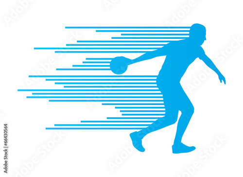 Bowling player silhouettes vector background concept