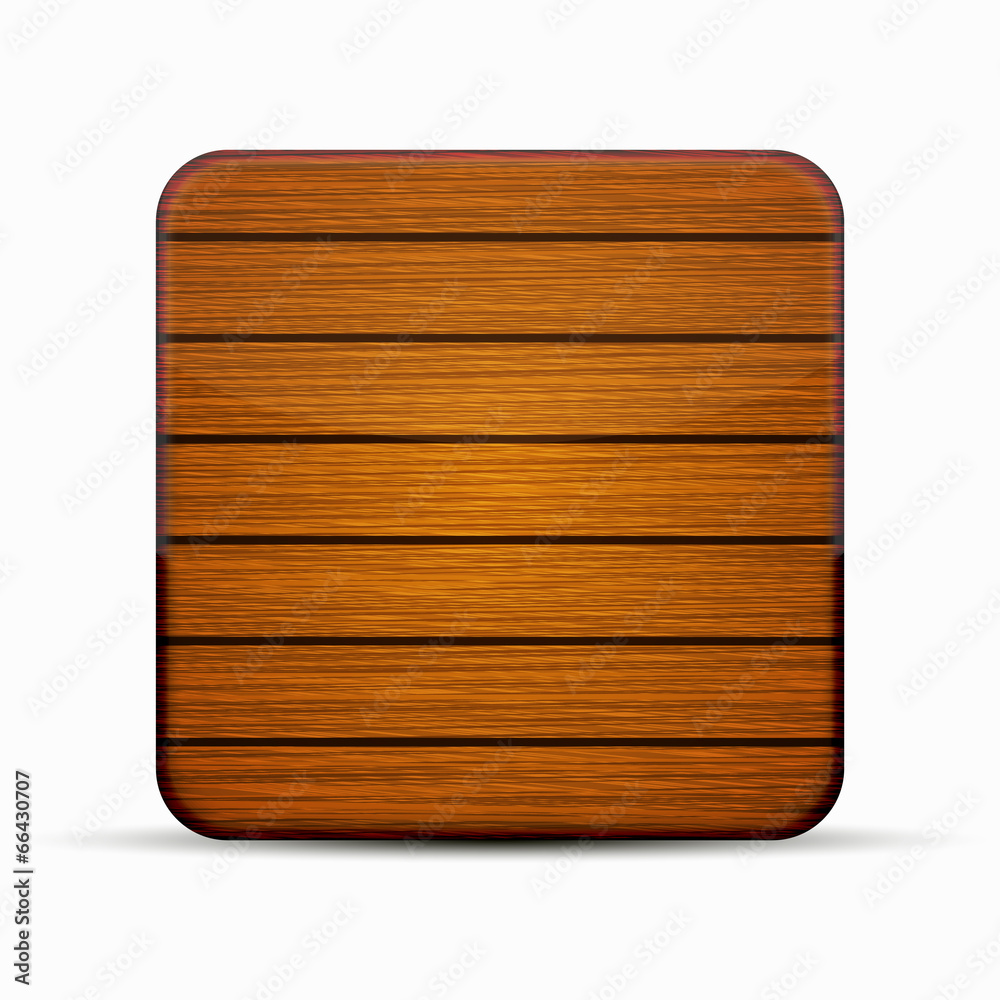 Vector modern wooden icon on white Vector modern wooden icon on white