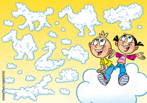 Children and clouds