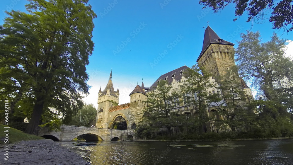 Vajdahunyad castle view from lakeside. Budapest, Hungary Vajdahunyad castle view from lakeside. Budapest, Hungary