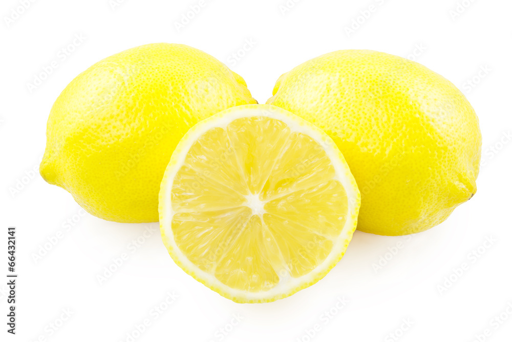 Two of lemon and lemon slice