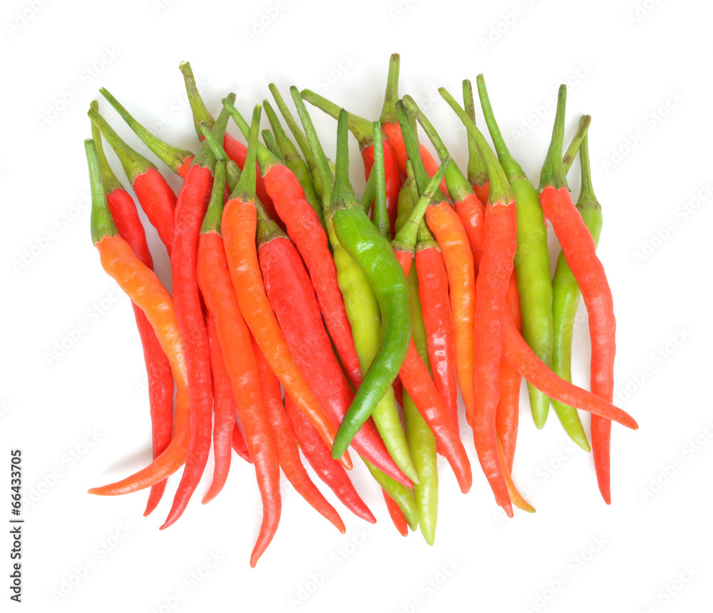 Hot chili peppers isolated on white background Hot chili peppers isolated on white background