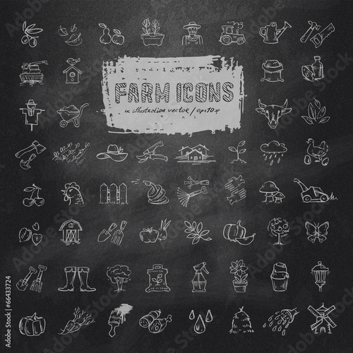 Farm icons set. Vector format