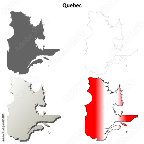 Quebec blank outline map set