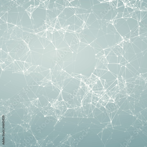 Magic silver abstract background. Connecting dots