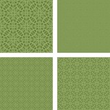 Green seamless line pattern background set