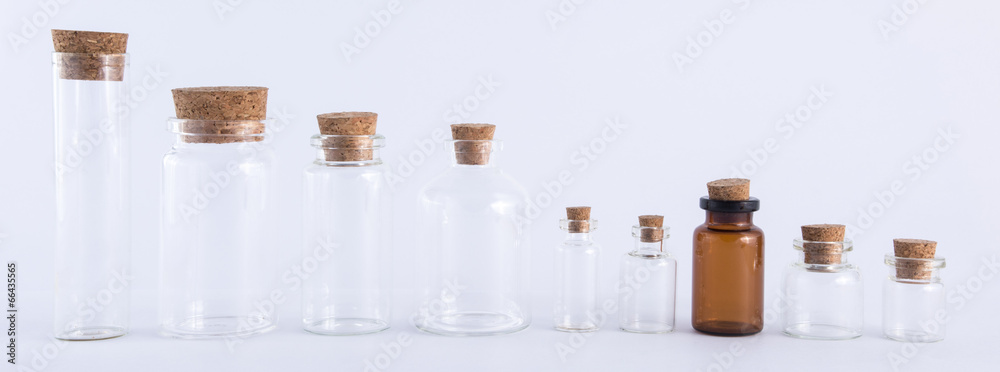 Empty glass bottles collection, isolated Empty glass bottles collection, isolated