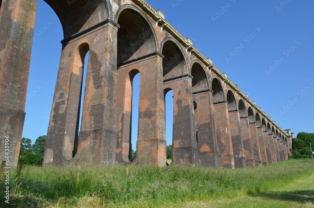 Brick arches on railway viaduct.