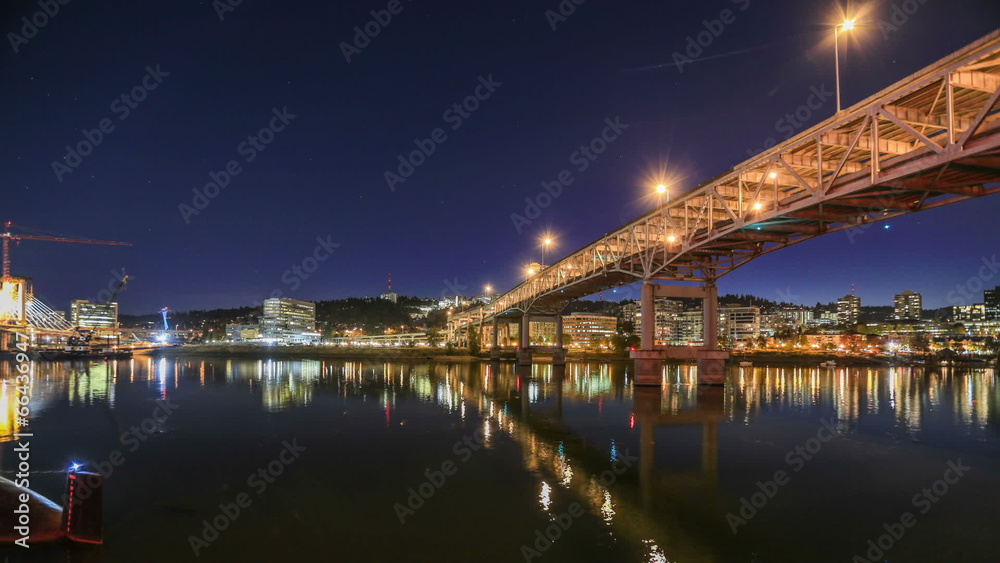 Portland Cityscape Time Lapse Night Portland Cityscape Time Lapse Night