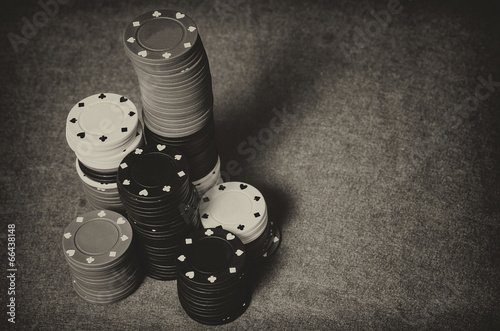 Vintage casino chips photo