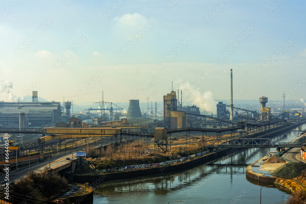 Landscape with industrial architecture