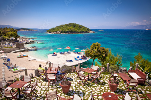 Obraz na płótnie Beautiful Ksamil beach in Albania. w salonie