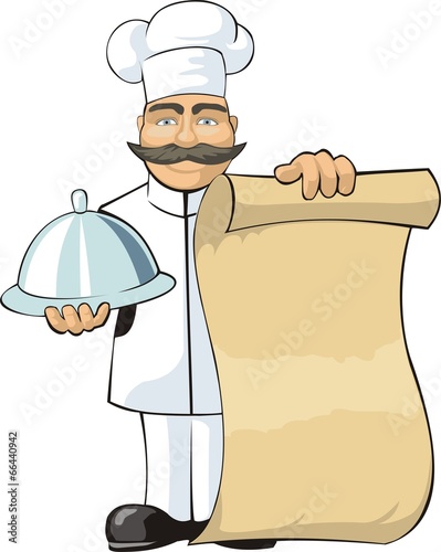 cook keep menu page and plate