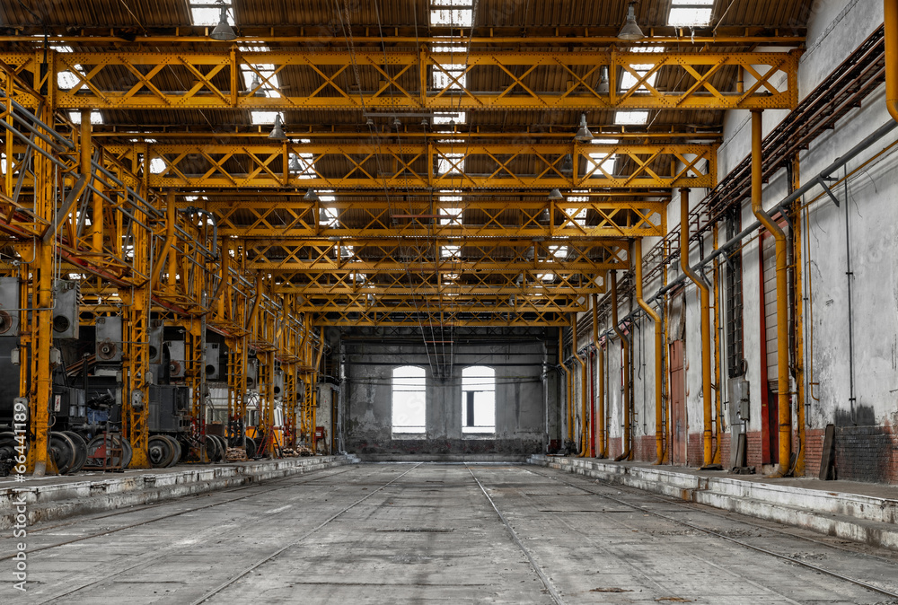 Interior of a vehicle repair station