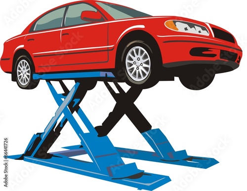 car on a lift