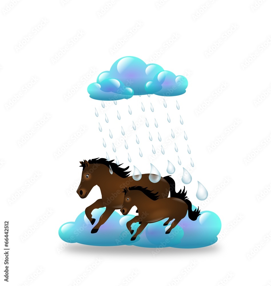 Horse in rain Stock Illustration Adobe Stock