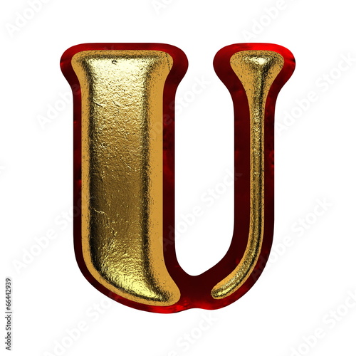 red velvet letter with gold