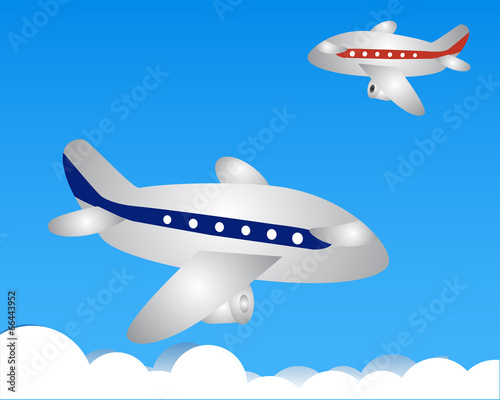 Red and blue airplane