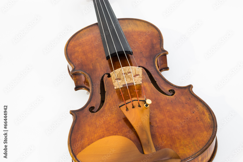 Antique violin isolated on the white background Antique violin isolated on the white background