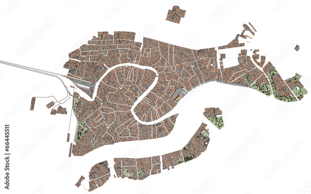 Obraz premium Venezia Laguna 3d Mappa Cartina (Serenissima)