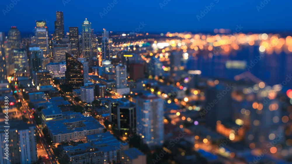 Seattle Cityscape Time Lapse Dusk Tilt Shift Seattle Cityscape Time Lapse Dusk Tilt Shift