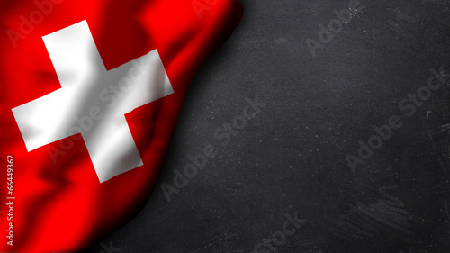 Schweiz-Flagge auf Schiefertafel photo
