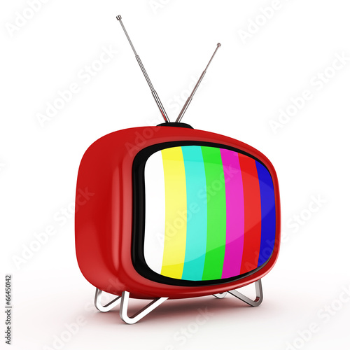 3d Retro TV (Perspective) - isolated