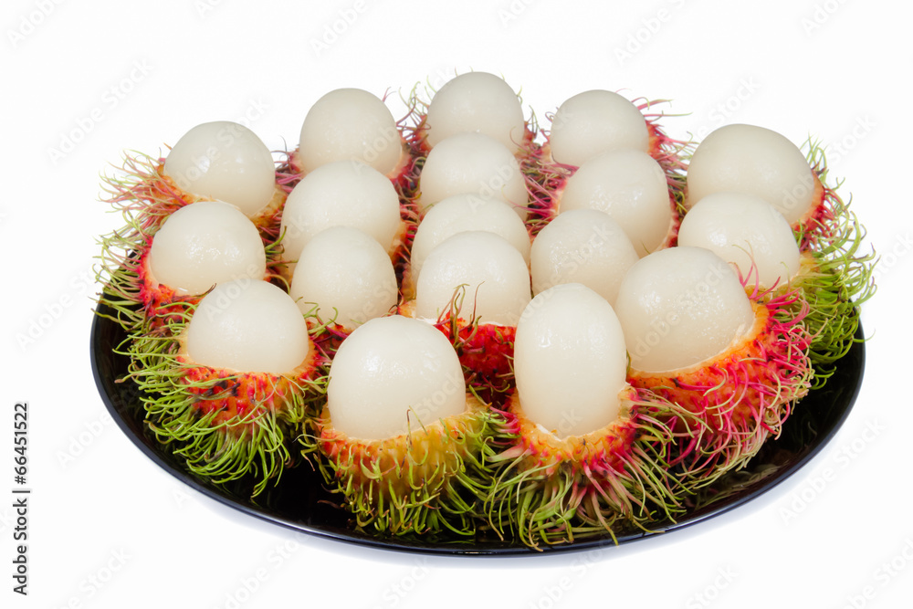Rambutan Asian Fruits on white background Rambutan Asian Fruits on white background