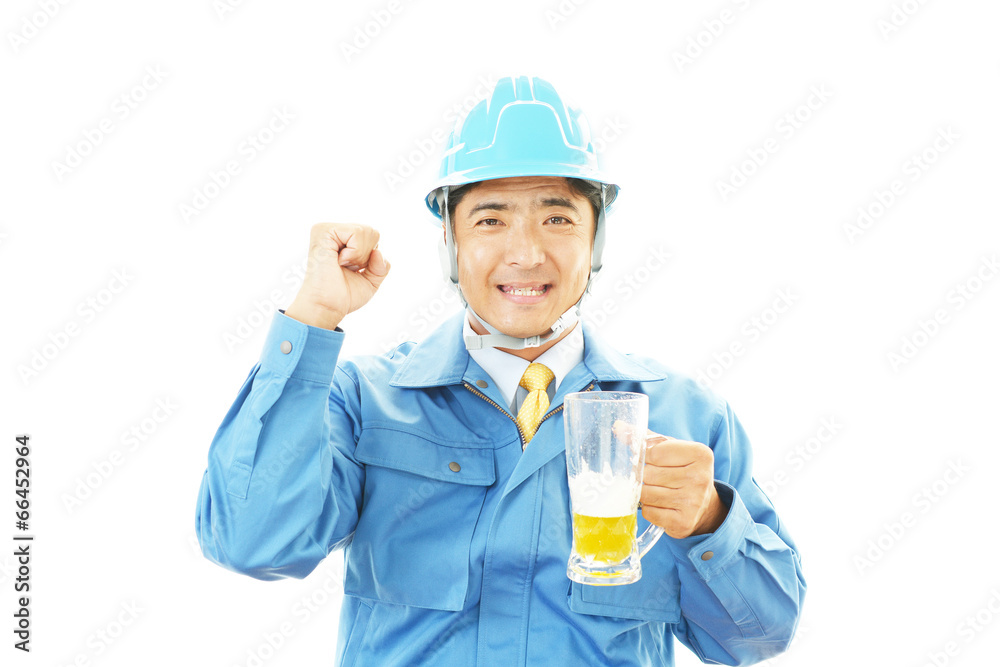 笑顔の労働者