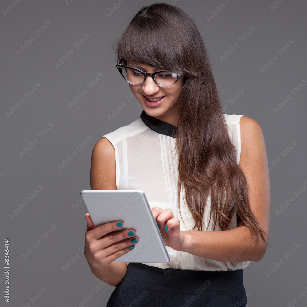 girl holding tablet