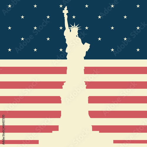 July 4, Independence day, vector illustration, flat design