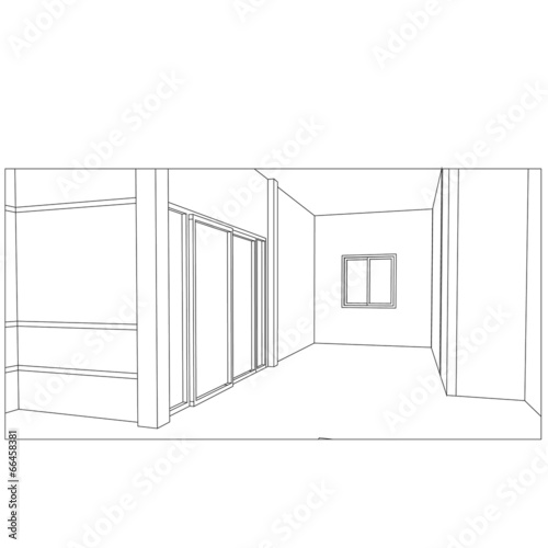 sketch design of interior ,vector 