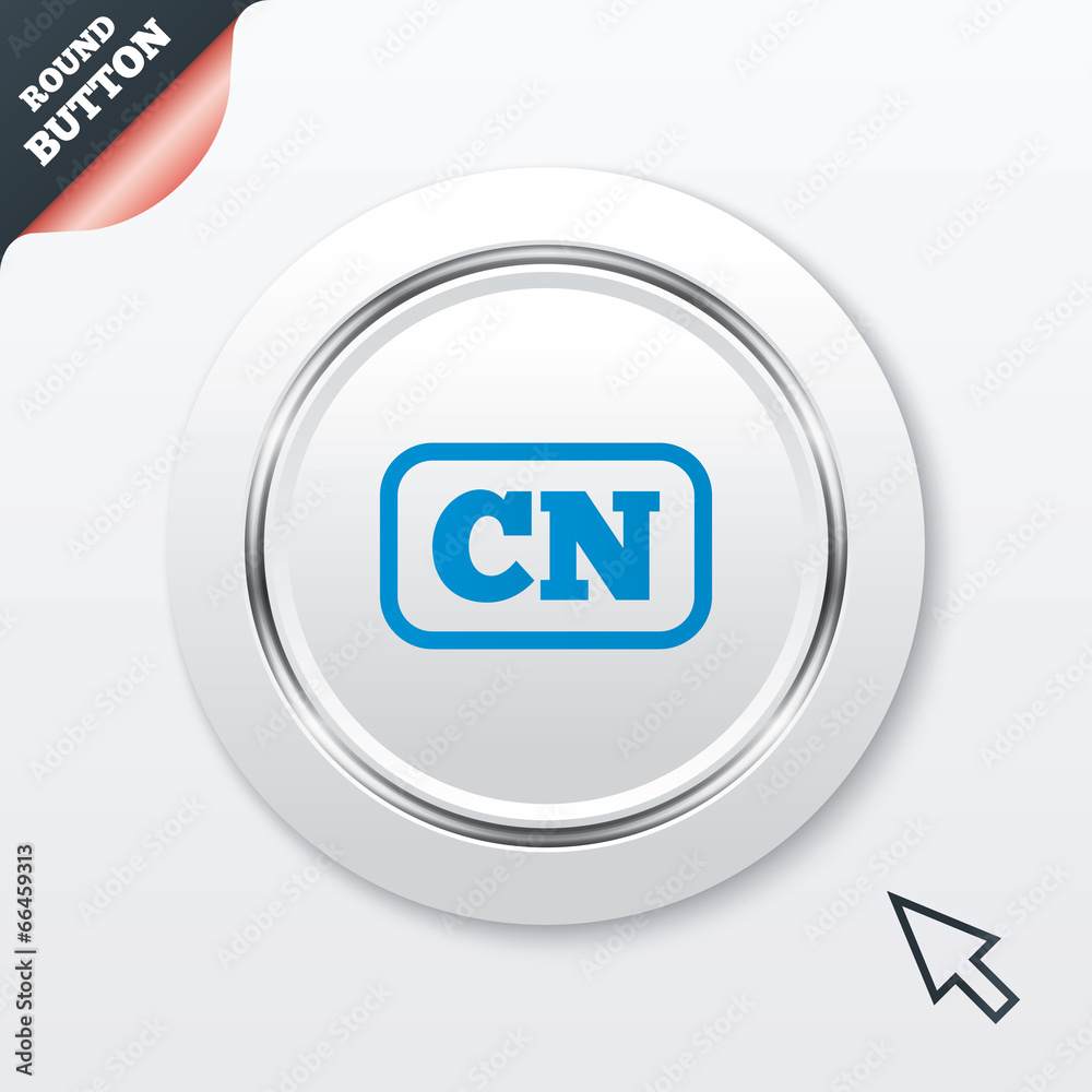 Chinese language sign icon. CN China translation Chinese language sign icon. CN China translation
