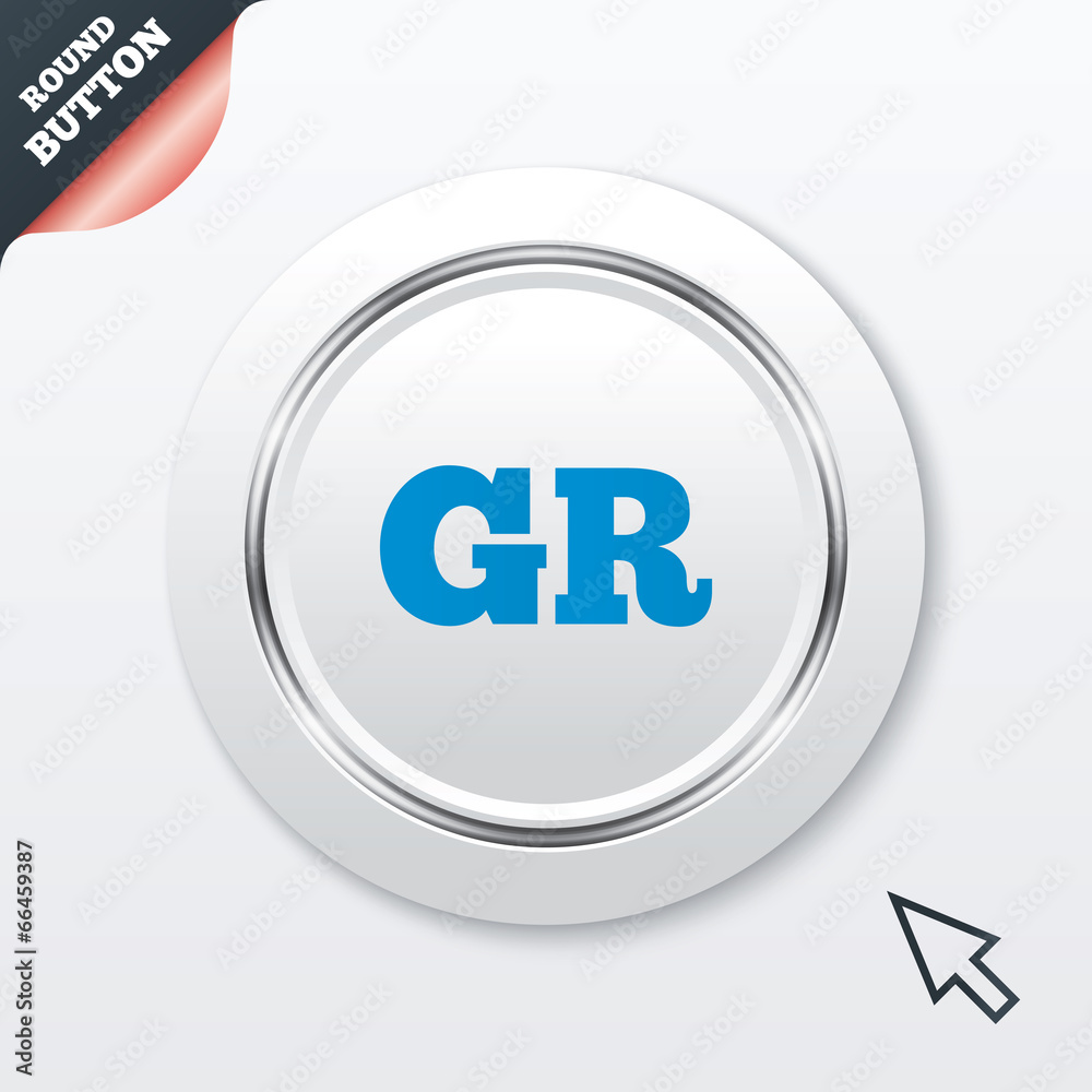 Greek language sign icon. GR Greece translation Greek language sign icon. GR Greece translation