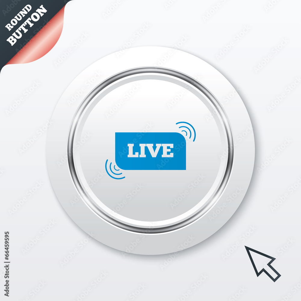 Live sign icon. On air stream symbol. Live sign icon. On air stream symbol.