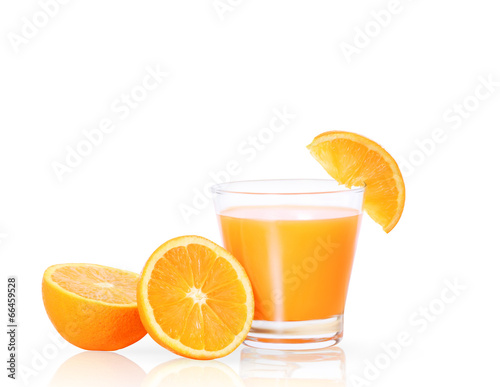 Orange juice isolated on white