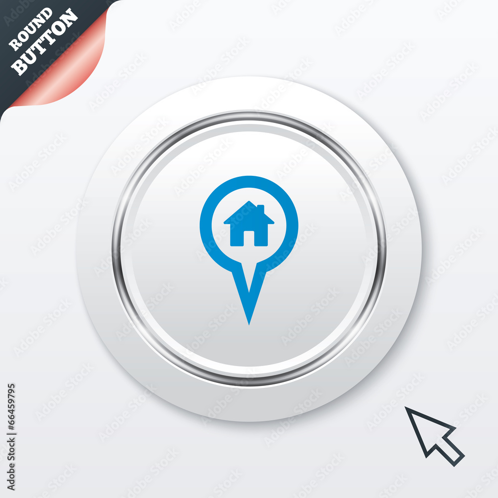 Map pointer house sign icon. Marker symbol. Map pointer house sign icon. Marker symbol.