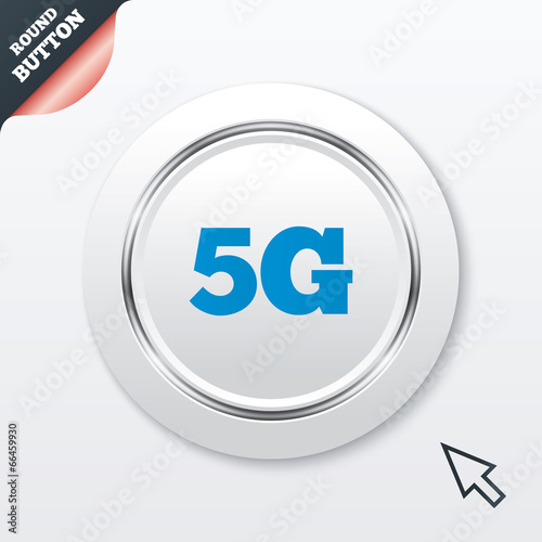 5G sign. Mobile telecommunications technology.