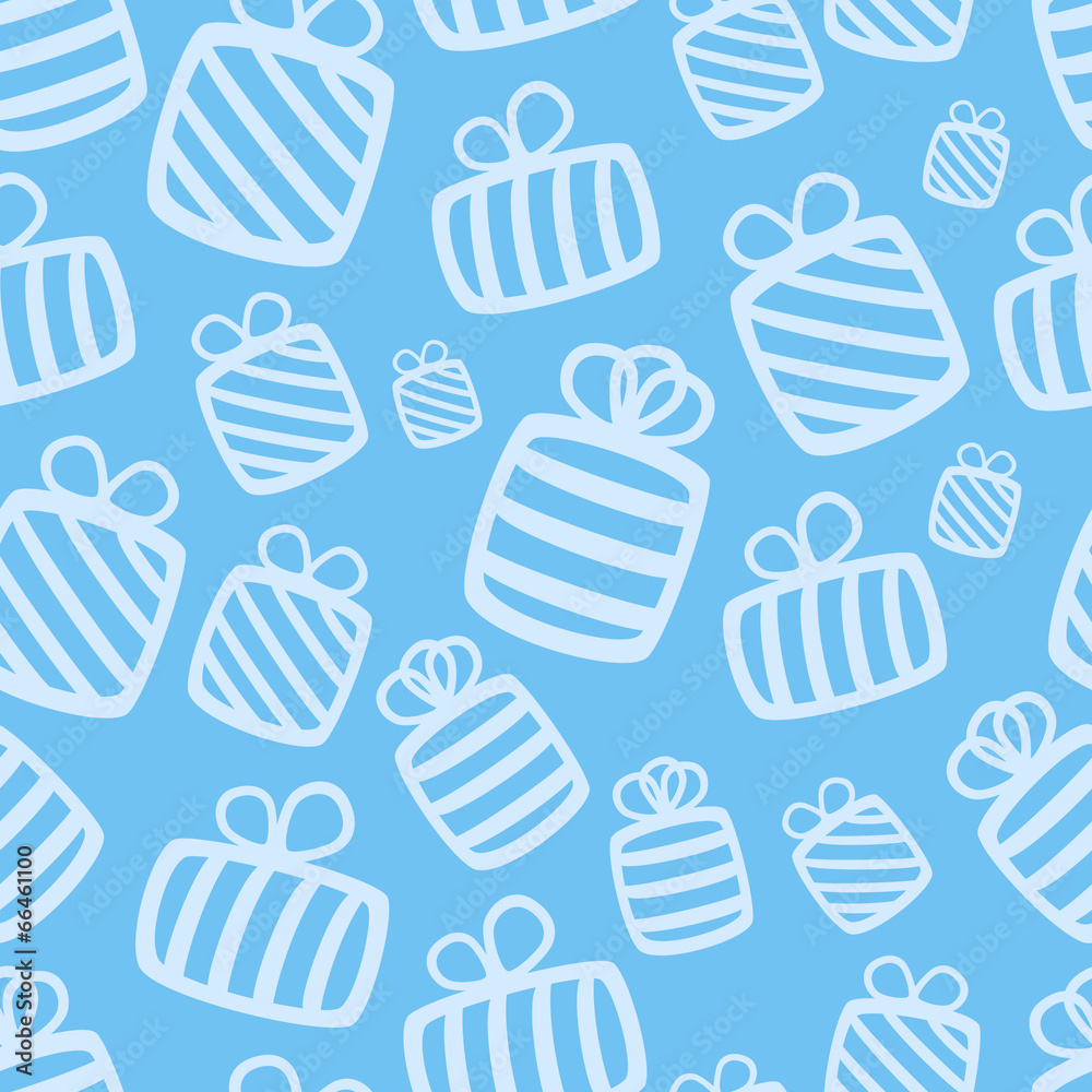 Seamless blue vector gift pattern Seamless blue vector gift pattern