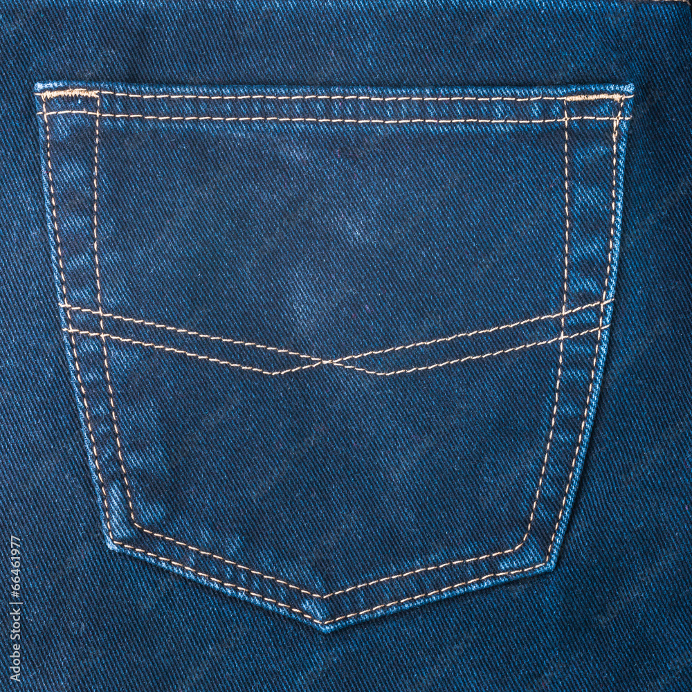 fragment of back pocket blue jeans, background fragment of back pocket blue jeans, background