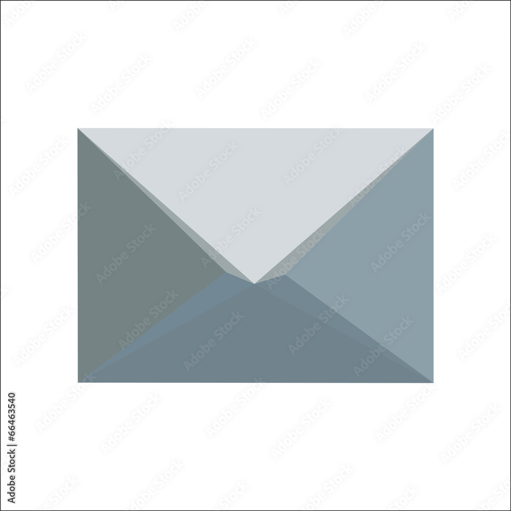 grey envelope (e-mail) icon by triangles, polygon vector grey envelope (e-mail) icon by triangles, polygon vector