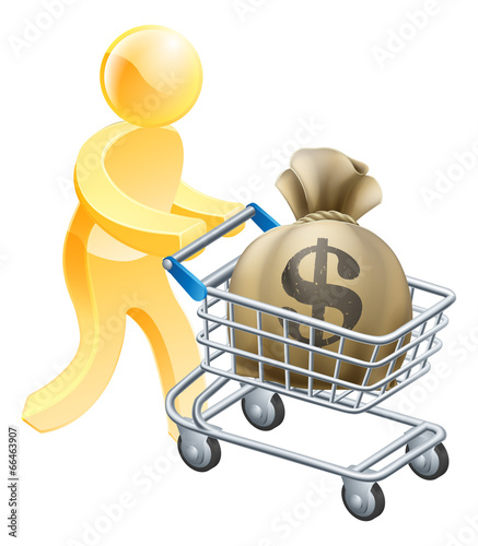 Money shopping cart trolley...